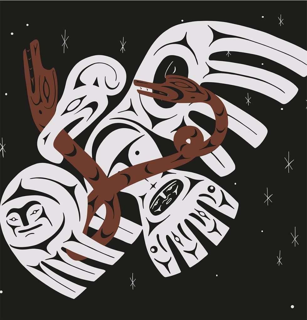 Sxwuxwa’us ‘i’ Si:nlhqi’ (Thunderbird and Two-Headed Serpent)